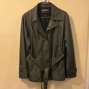 Highway Milano Paris London NY distressed Women's Gray Trench Coat Vintage